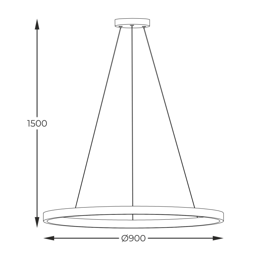 Zuma Line - Lampa wisząca LED na linkach LED/40W/230V 3000/4000/6000K śr. 90 cm czarna
