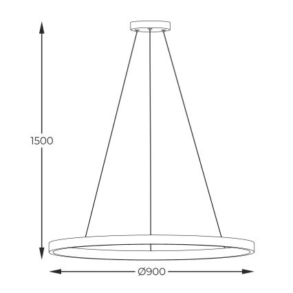 Zuma Line - LED Żyrandol na lince LED/40W/230V 3000/4000/6000K śr. 90 cm czarny
