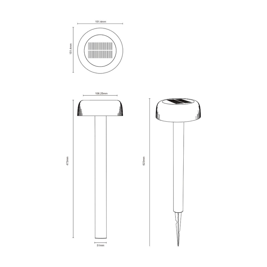 Zuma Line - LED Lampa solarna LED/2,5W/2000 mAh IP44 czarny