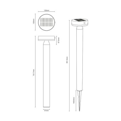 Zuma Line - LED Lampa solarna z czujnikiem ruchu i zmierzchu LED/4,5W/2000 mAh IP44 czarny