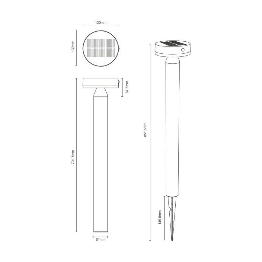 Zuma Line - LED Lampa solarna z czujnikiem ruchu i zmierzchu LED/4,5W/2000 mAh IP44 czarny