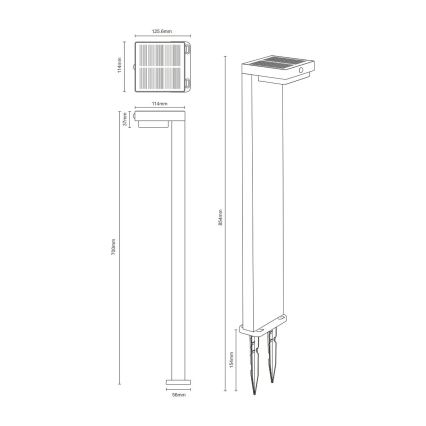 Zuma Line - LED Lampa solarna z czujnikiem ruchu i zmierzchu LED/4,5W/2000 mAh IP44 czarny
