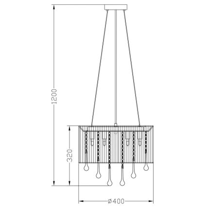 Zuma Line - Żyrandol na lince 8xG9/40W/230V czarny