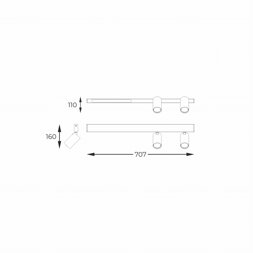 Zuma Line - LED Kinkiet punktowy 2xGU10/5W/230V + LED/8W czarny