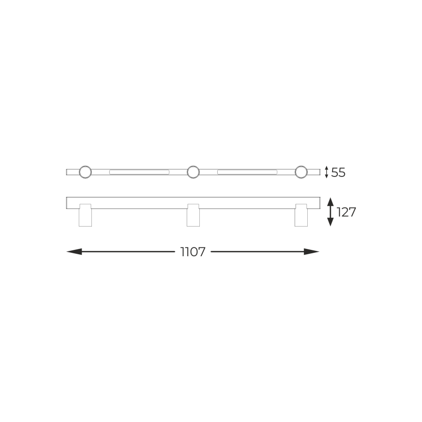 Zuma Line - LED Kinkiet punktowy 3xGU10/5W/230V + 2xLED/8W czarny