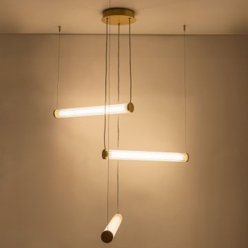 Zuma Line - ściemnialny żyrandol na lince LED/64W/230V 2700-6500K złoty + pilot zdalnego sterowania