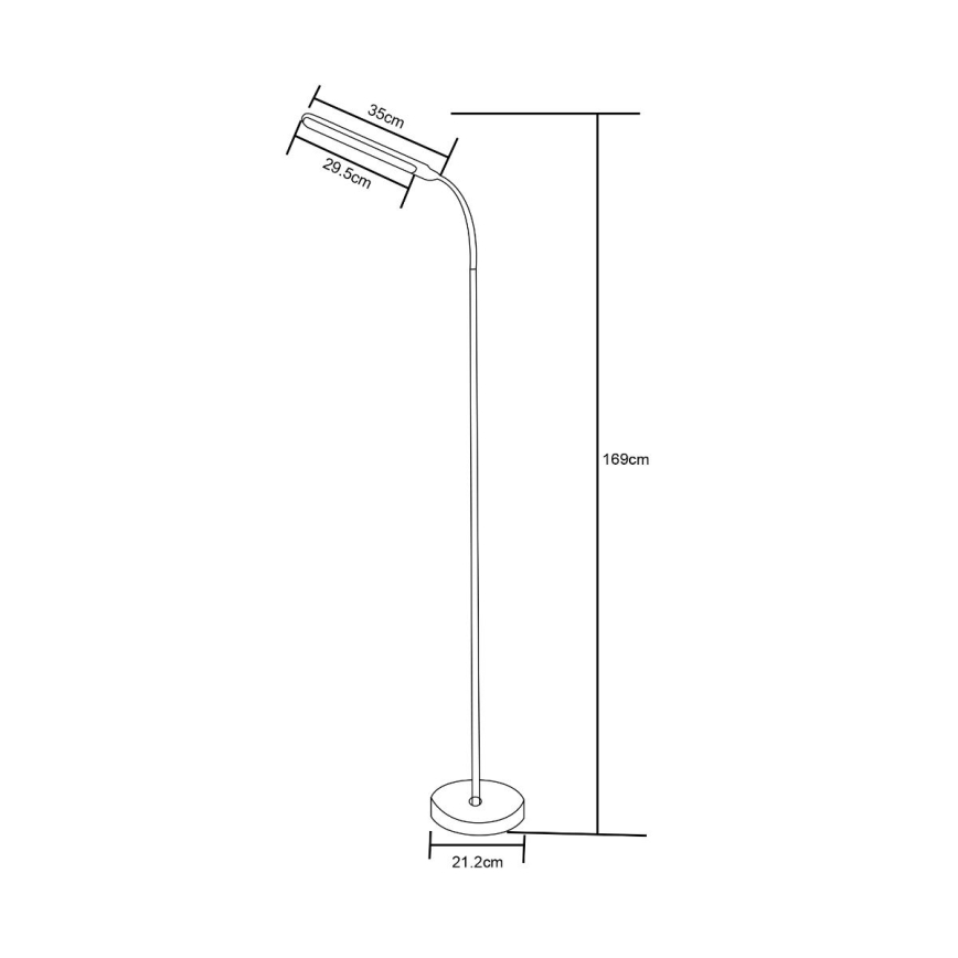 Zuma Line - LED Lampa stojąca ściemnialna LED/10W/230V 3000/4500/6500K czarna