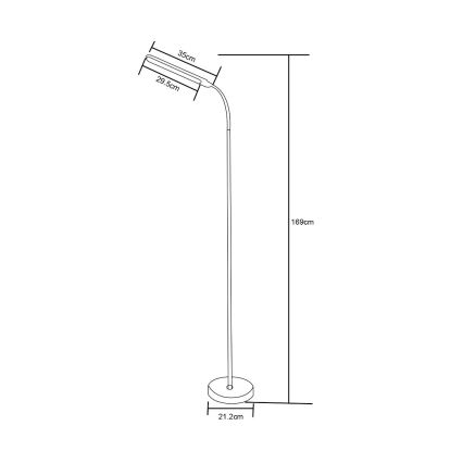 Zuma Line - LED Lampa stojąca ściemnialna LED/10W/230V 3000/4500/6500K biała