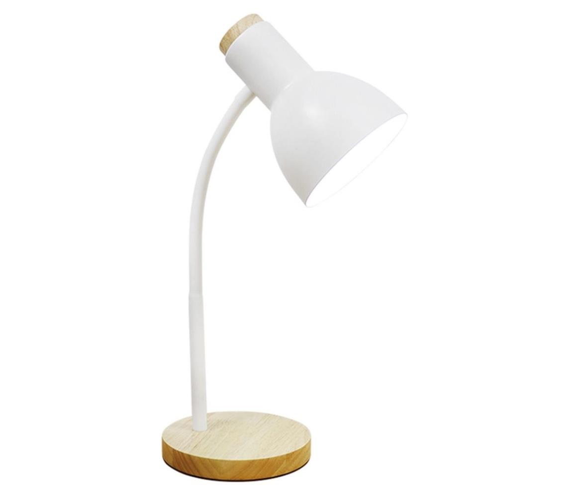 Zuma Line SM-W02-WH - Lampa stołowa 1xE27/40W/230V biała/dąb