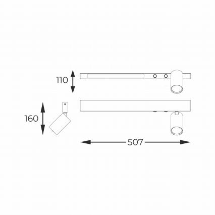 Zuma Line - LED Kinkiet punktowy 1xGU10/5W/230V + LED/8W czarny