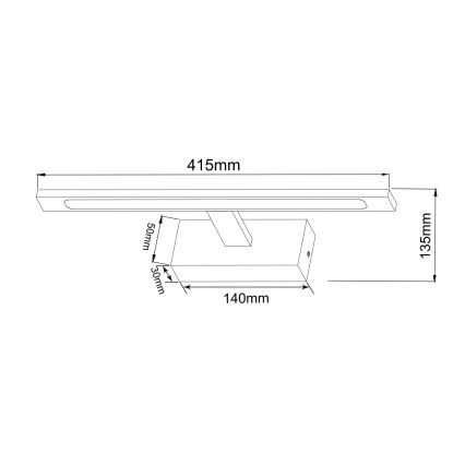 Zuma Line - LED Łazienkowe oświetlenie lustra LED/12W/230V 41 cm IP44 czarne