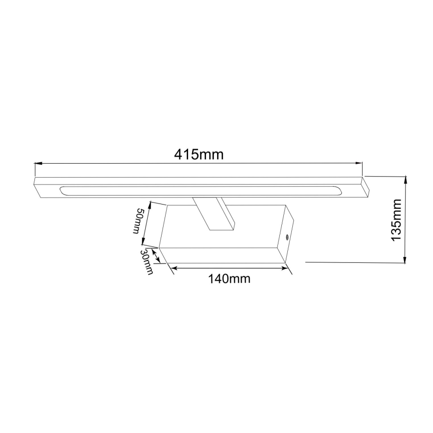 Zuma Line - LED Łazienkowe oświetlenie lustra LED/12W/230V 41 cm IP44 czarne
