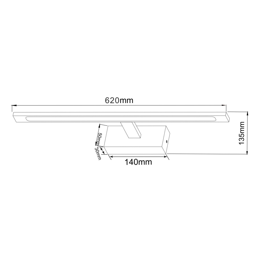 Zuma Line - LED Łazienkowe oświetlenie lustra LED/20W/230V 62 cm IP44 chrom błyszczący