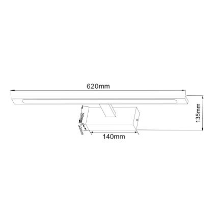 Zuma Line - LED Łazienkowe oświetlenie lustra LED/20W/230V 62 cm IP44 złote