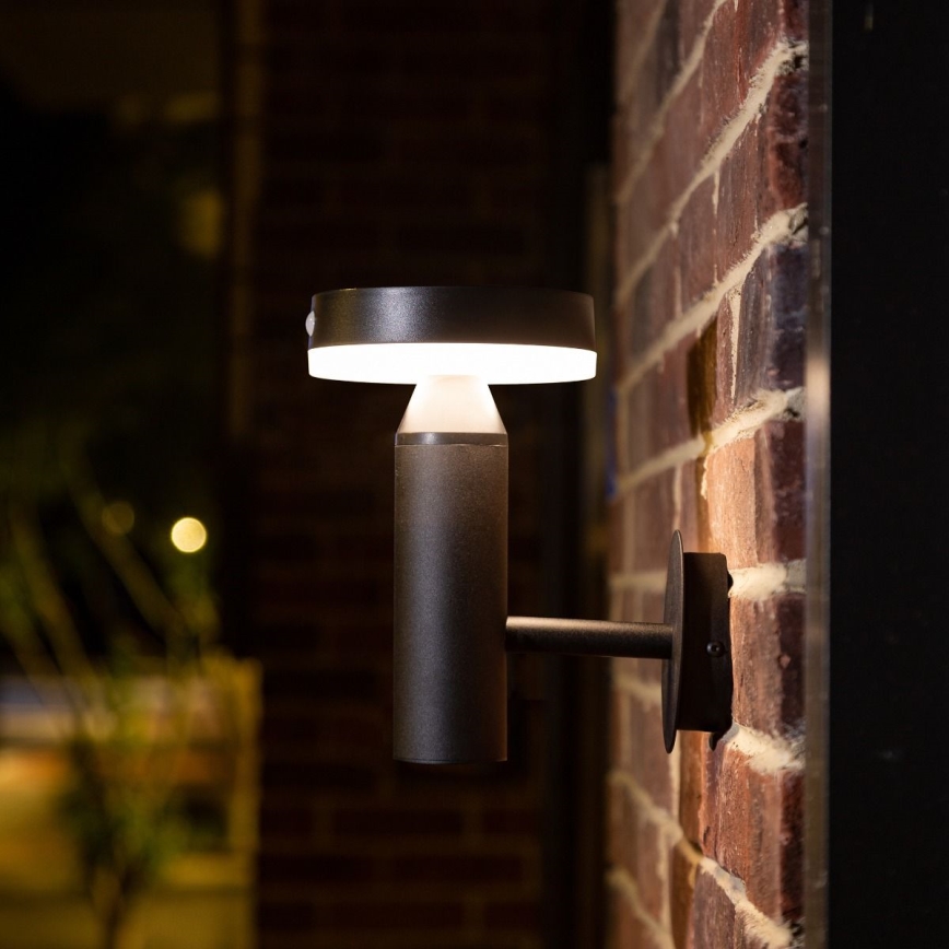 Zuma Line - LED Kinkiet solarny z czujnikiem ruchu i zmierzchu LED/4,5W/2000 mAh IP44 czarny