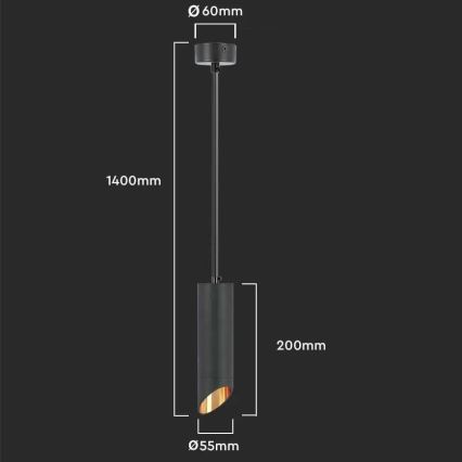 Żyrandol 1xGU10/35W/230V 20 cm czarny