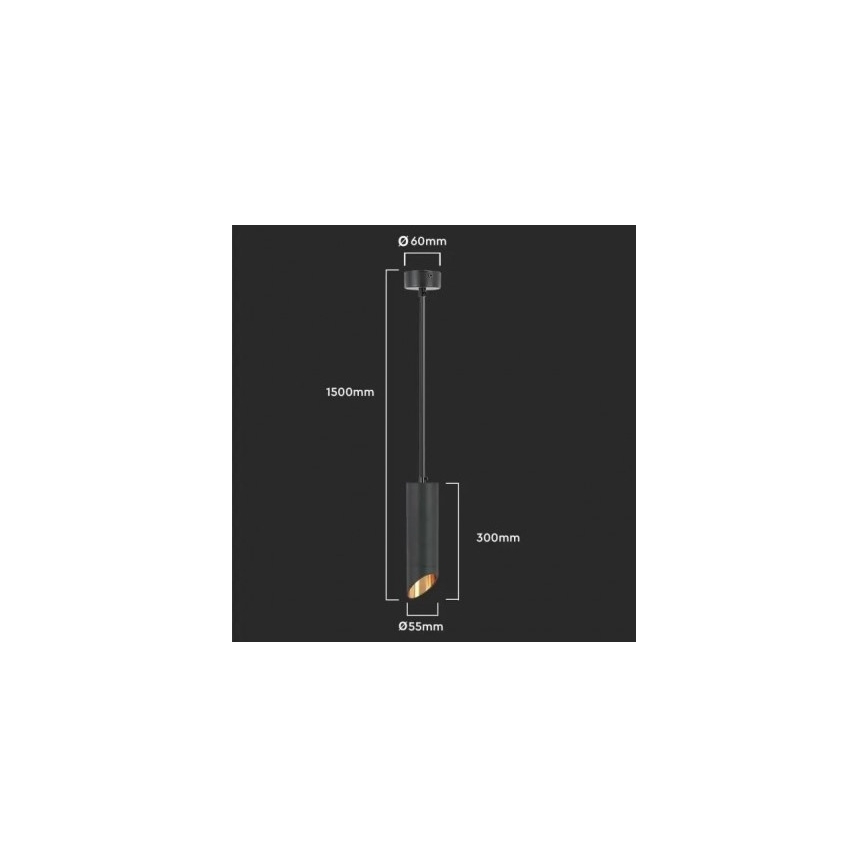 Żyrandol 1xGU10/35W/230V 30 cm czarny