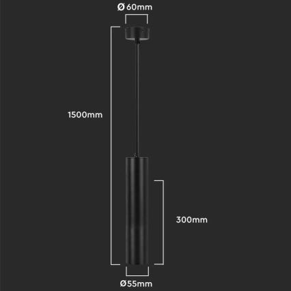 Żyrandol 1xGU10/35W/230V 30 cm czarny