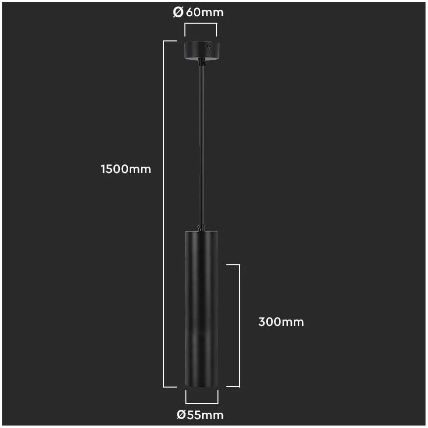 Żyrandol 1xGU10/35W/230V 30 cm czarny
