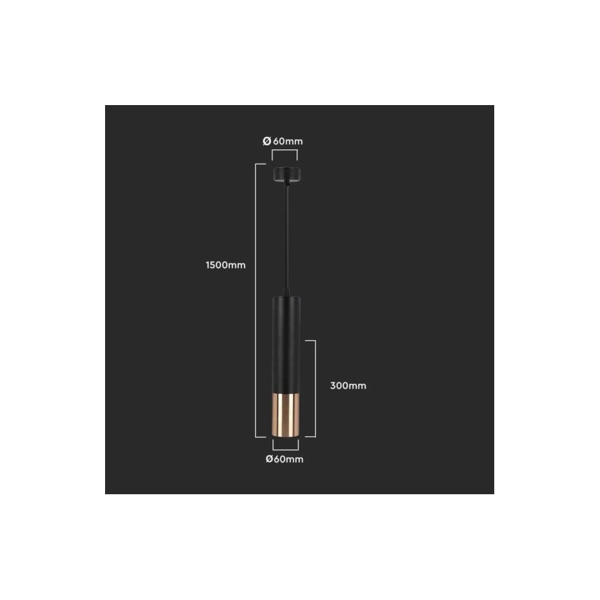 Żyrandol 1xGU10/35W/230V 30 cm czarny/złoty