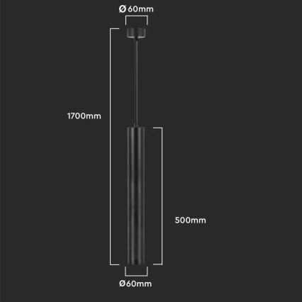 Żyrandol 1xGU10/35W/230V 50 cm czarny