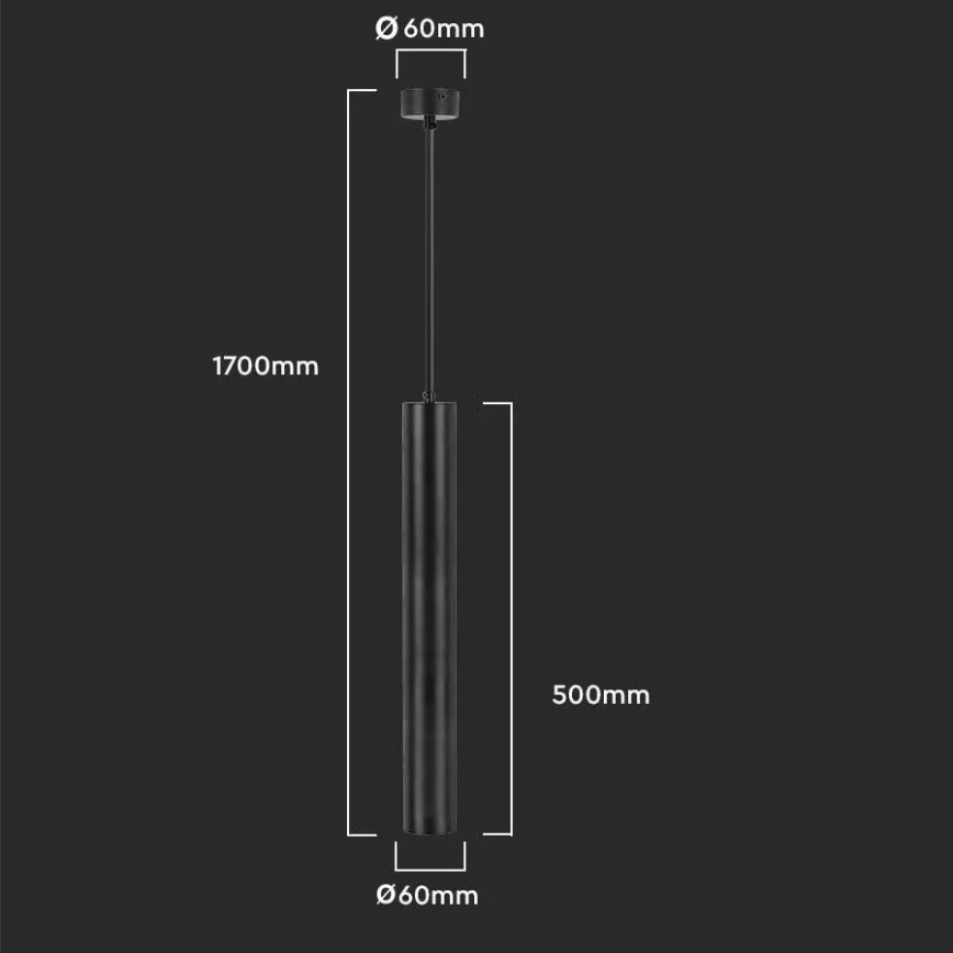 Żyrandol 1xGU10/35W/230V 50 cm czarny