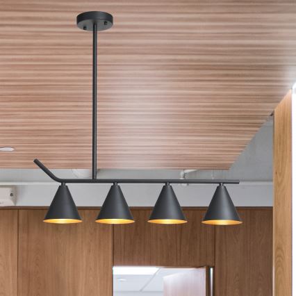 Żyrandol 4xΕ27/40W/230V czarny