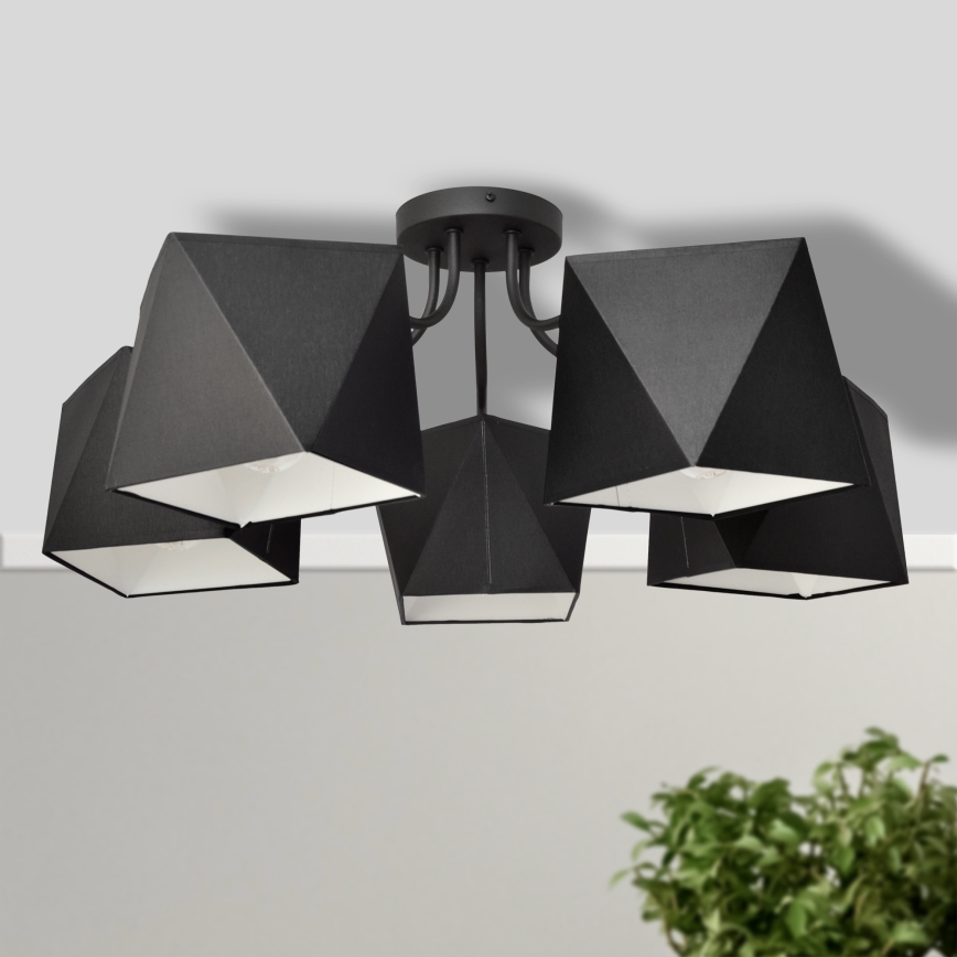 Żyrandol ADAMANT 5xE27/15W/230V czarny