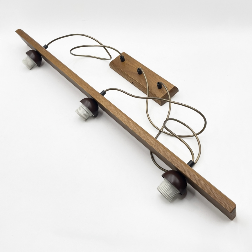 Żyrandol AIDA na lince 3xE27/15W/230V śr. 25 cm dąb/kremowy