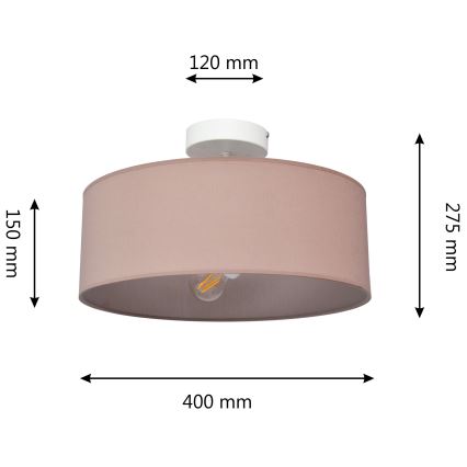 Żyrandol ALBA 3xE27/15W/230V różowy