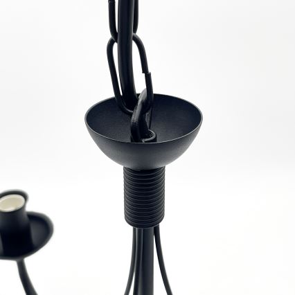 Żyrandol ANTON na łańcuchu 3xE14/15W/230V czarny