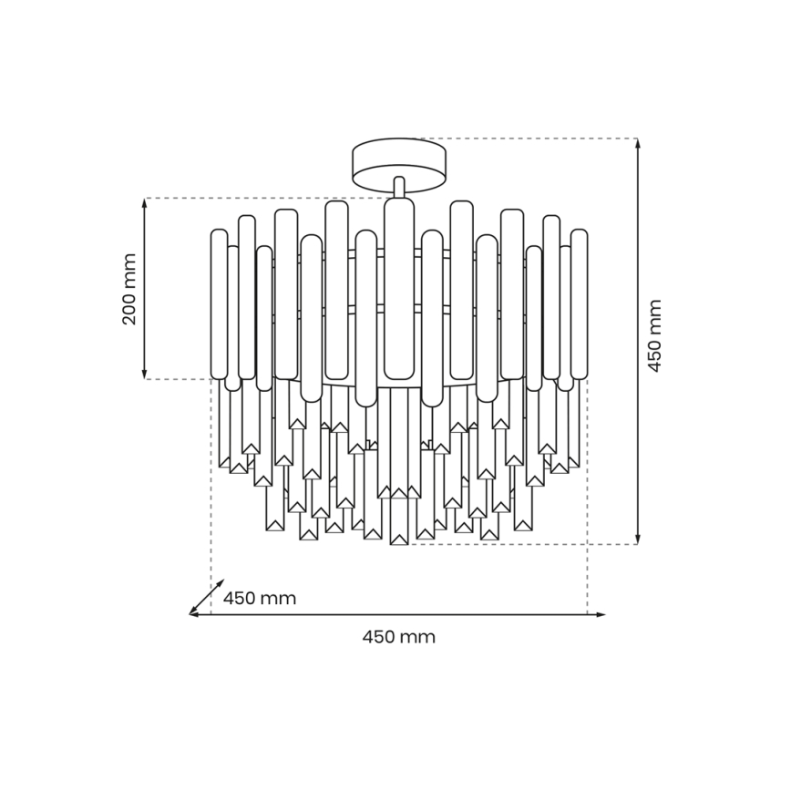 Żyrandol ASPEN 6xE14/40W/230V matowy chrom
