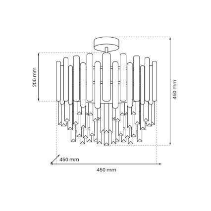 Żyrandol ASPEN 6xE14/40W/230V złoty