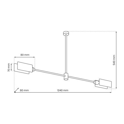 Żyrandol ASTRA 2xE27/60W/230V czarny