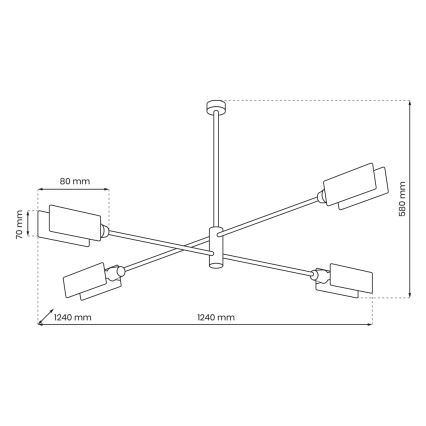 Żyrandol ASTRA 4xE27/60W/230V czarny