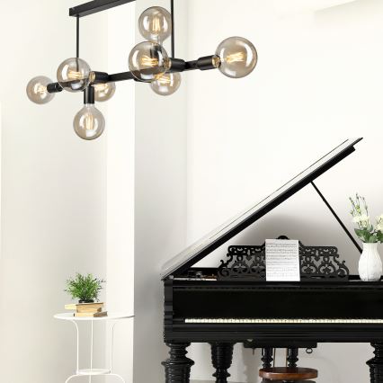 Żyrandol ASTRID 8xE27/60W/230V czarny