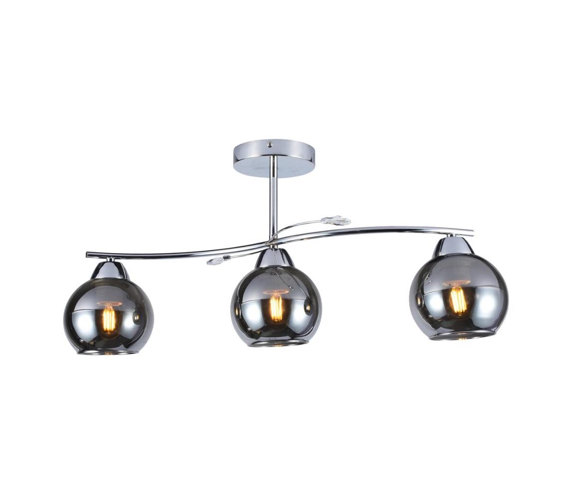 Żyrandol CONNOR 3xE27/15W/230V chrom błyszczący/szary