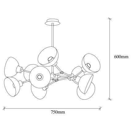Żyrandol DRAM 10xE27/40W/230V