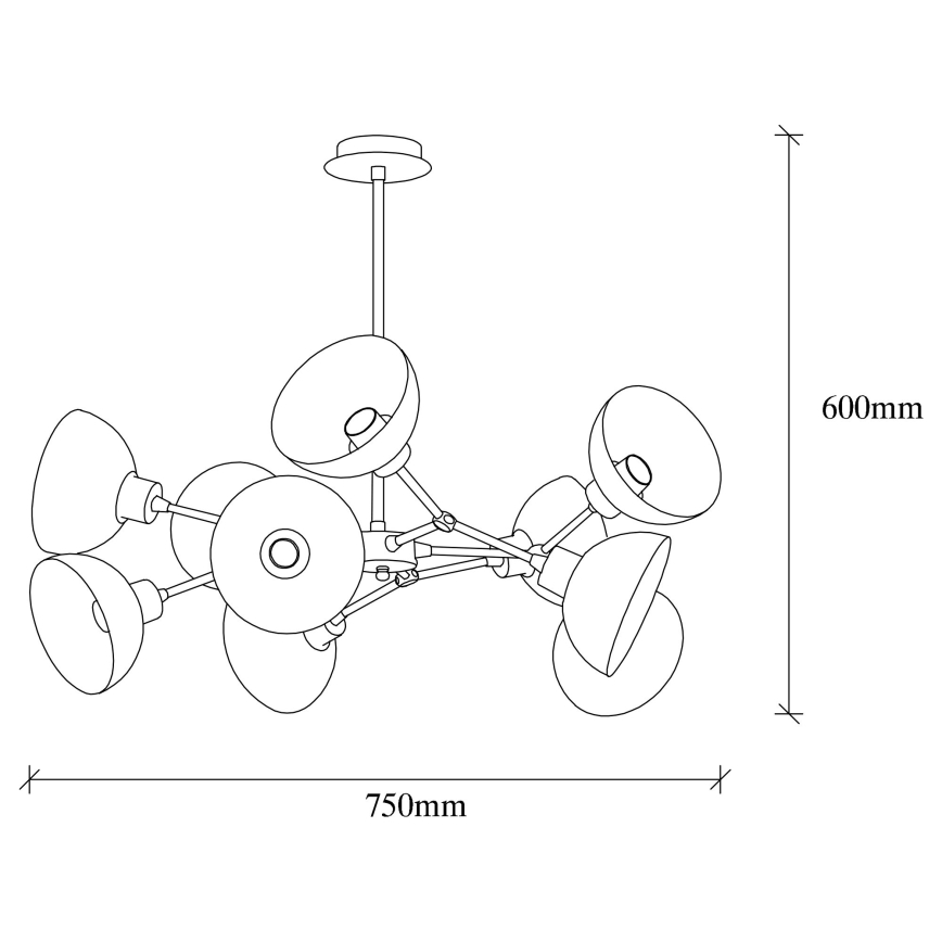 Żyrandol DRAM 10xE27/40W/230V
