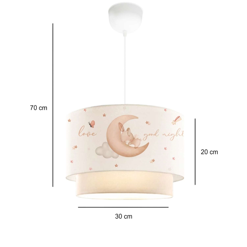 Żyrandol dziecięcy CANDY 1xE27/40W/230V biały/beżowy