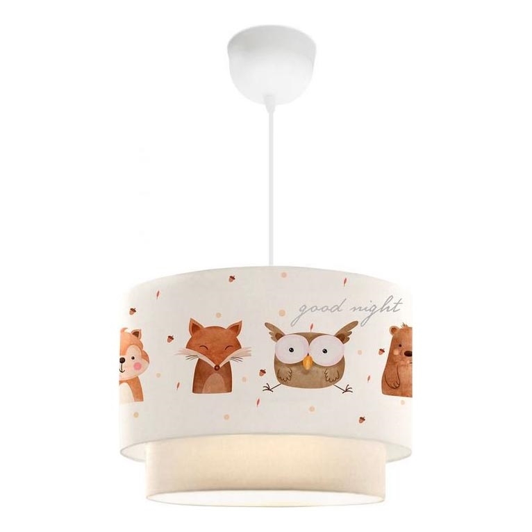 Žyrandol dziecięcy CANDY 1xE27/40W/230V biały/brązowy