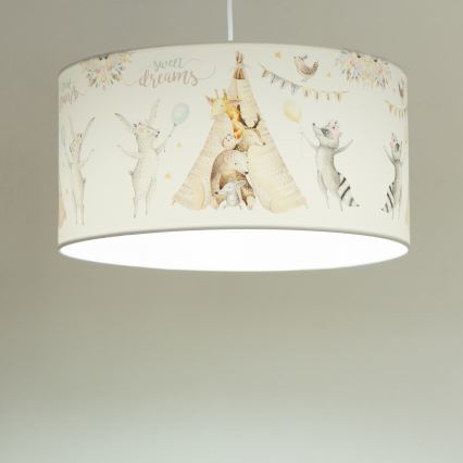 Żyrandol dziecięcy KIDS ROOM 1x E27/60W/230V, śr. 40 cm, ze zwierzątkami