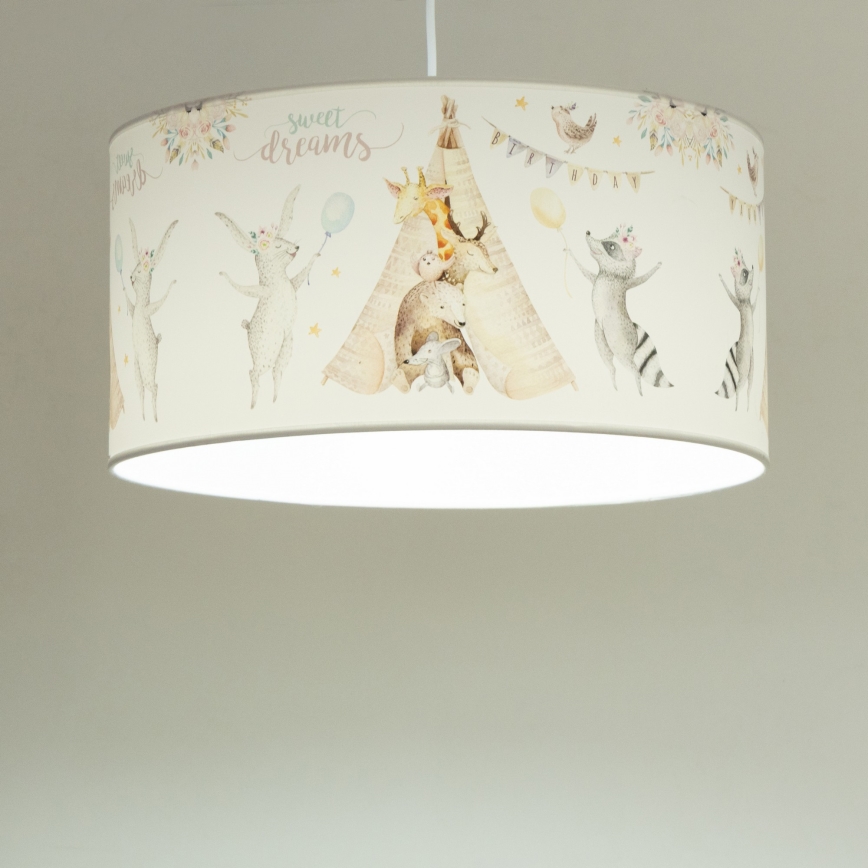 Żyrandol dziecięcy KIDS ROOM 1x E27/60W/230V, śr. 40 cm, ze zwierzątkami
