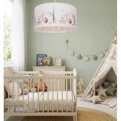 Żyrandol dziecięcy KIDS ROOM 1xE27/60W/230V, średnica 40 cm, motyw zwierzątek