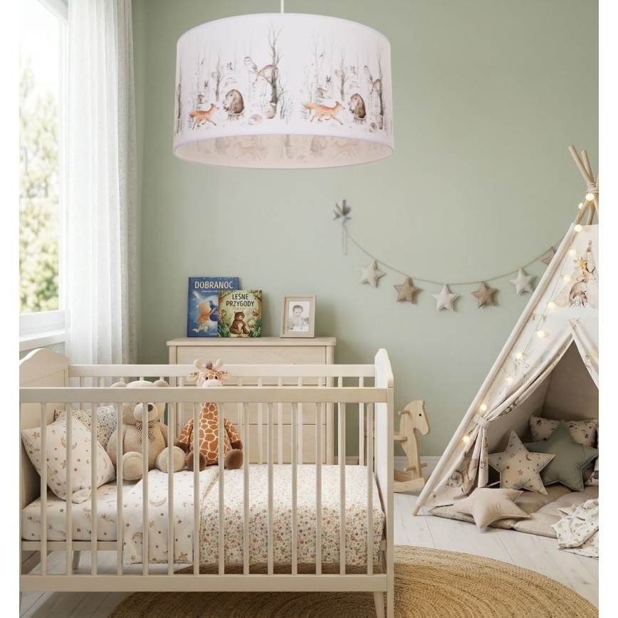 Żyrandol dziecięcy KIDS ROOM 1xE27/60W/230V, średnica 40 cm, motyw zwierzątek