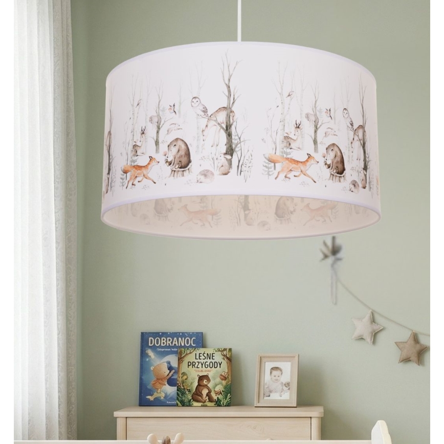 Żyrandol dziecięcy KIDS ROOM 1xE27/60W/230V, średnica 40 cm, motyw zwierzątek