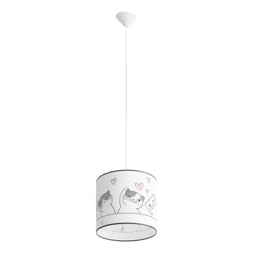 Żyrandol dziecięcy na lince CAT 1xE27/15W/230V śr. 30 cm kot