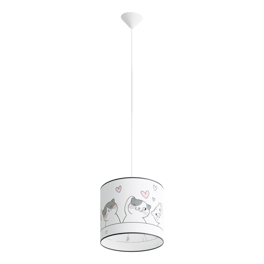 Żyrandol dziecięcy na lince CAT 1xE27/15W/230V śr. 30 cm kot