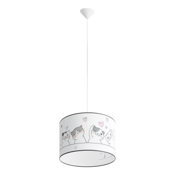 Żyrandol dziecięcy na lince CAT 1xE27/15W/230V śr. 40 cm kot