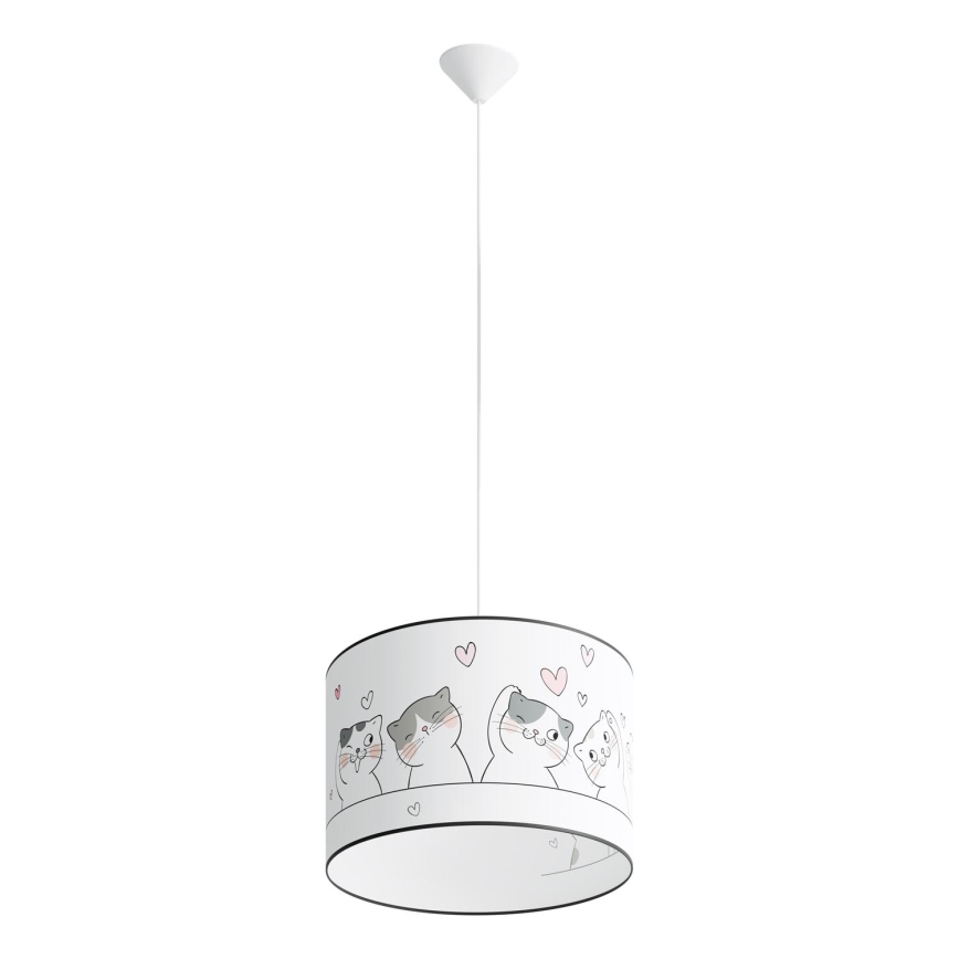 Żyrandol dziecięcy na lince CAT 1xE27/15W/230V śr. 40 cm kot